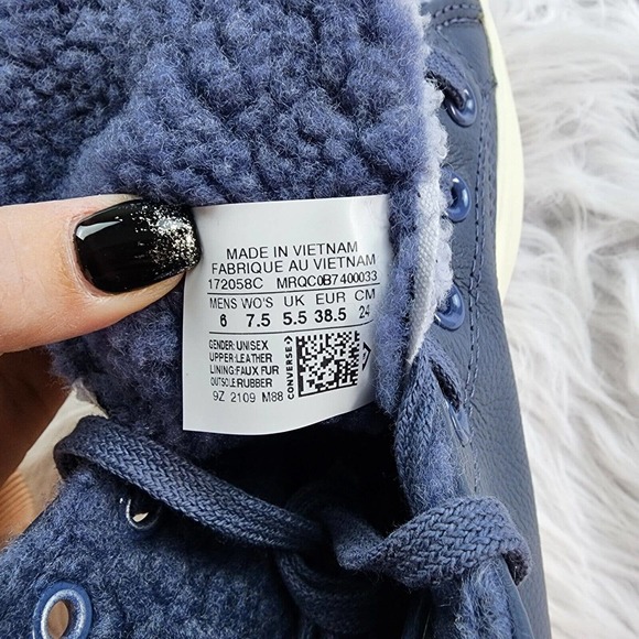 Converse Run Star Hike Hi Steel Concord Blue Leather Platform Women's Size 7.5 - Picture 9 of 10